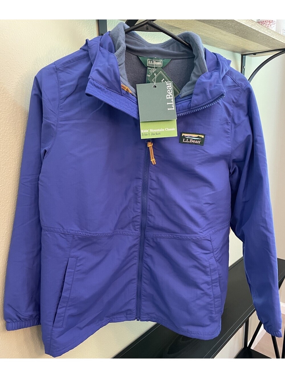 LL Bean Kids L (14-16) Mountain Classic 3 In 1 Jacket Hood Ski Blue Purple